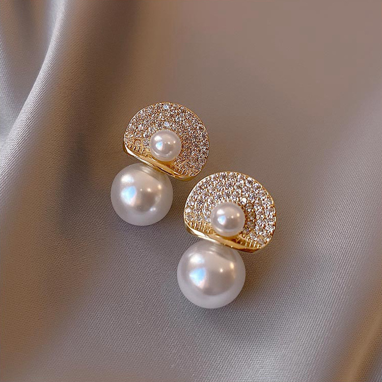 Basic Geometric Alloy Plating Artificial Pearls Rhinestones Womenu0027S Ear Studs 1 Pair