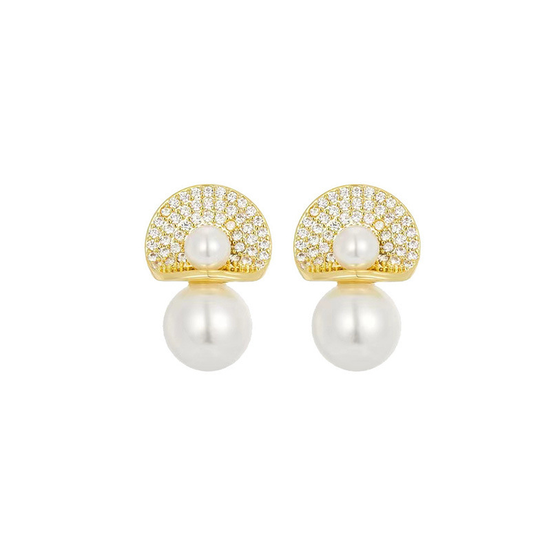 Basic Geometric Alloy Plating Artificial Pearls Rhinestones Womenu0027S Ear Studs 1 Pair