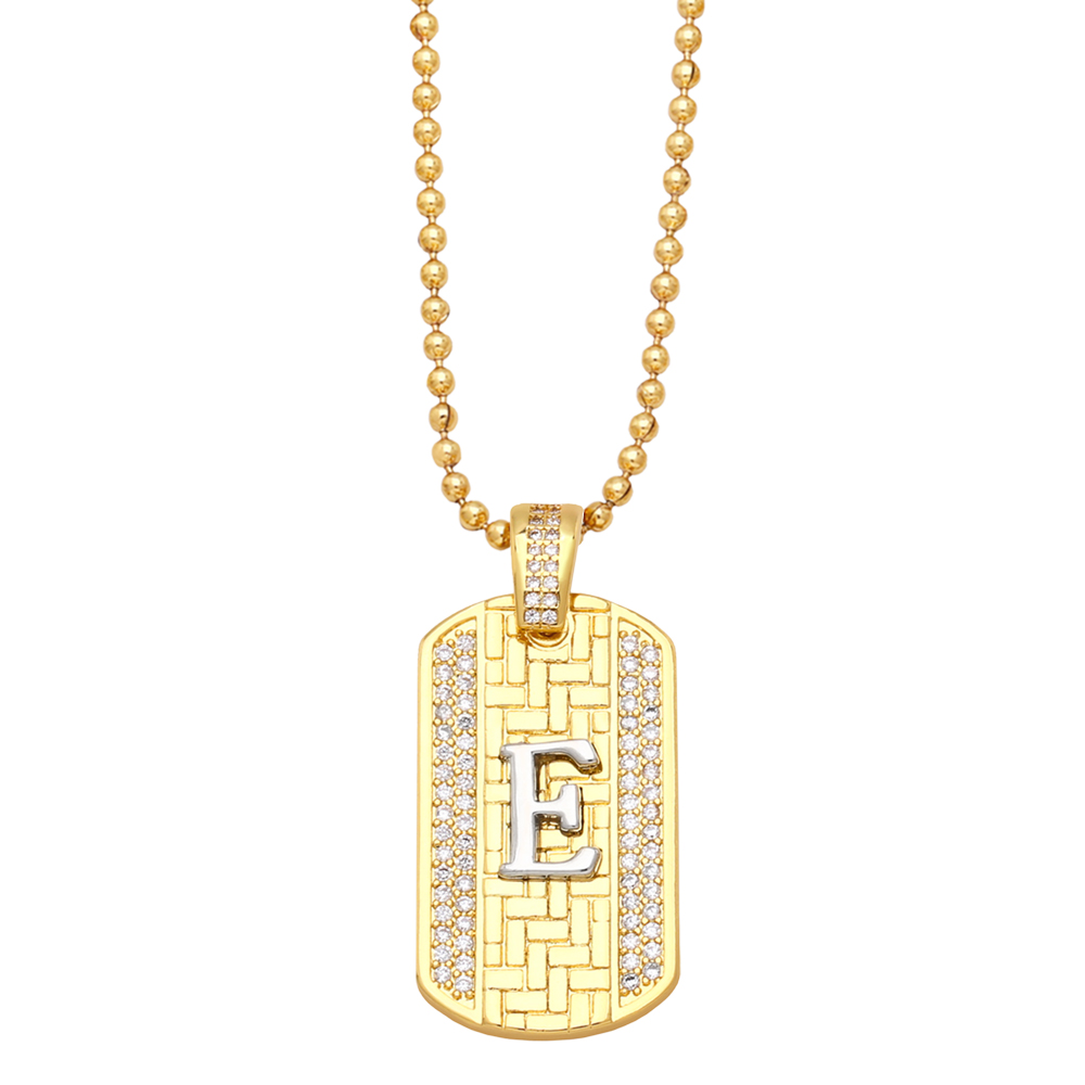 Fashion Letter Copper Gold Plated Zircon Pendant Necklace 1 Piece