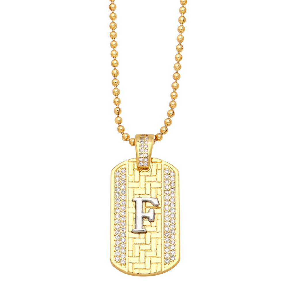 Fashion Letter Copper Gold Plated Zircon Pendant Necklace 1 Piece
