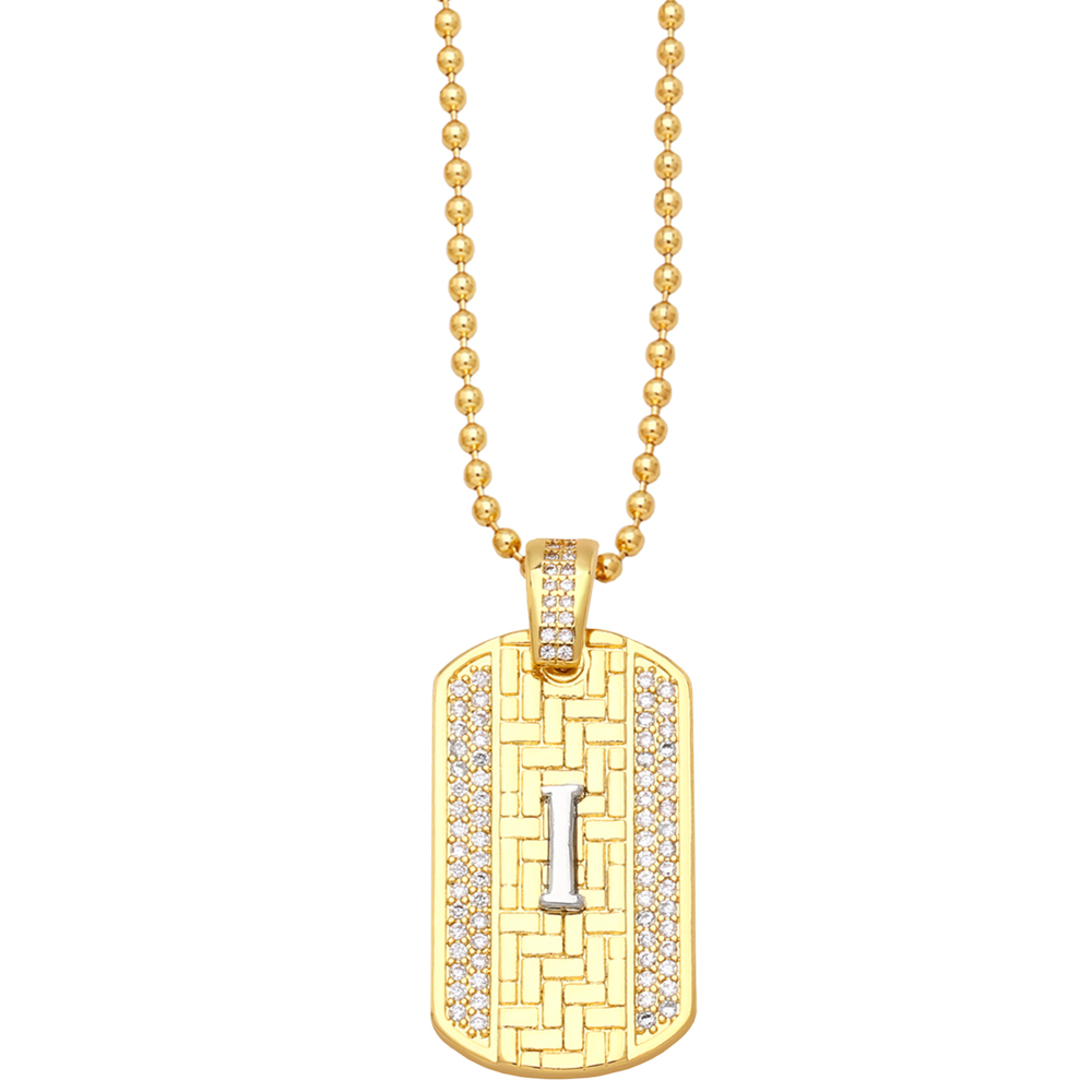 Fashion Letter Copper Gold Plated Zircon Pendant Necklace 1 Piece
