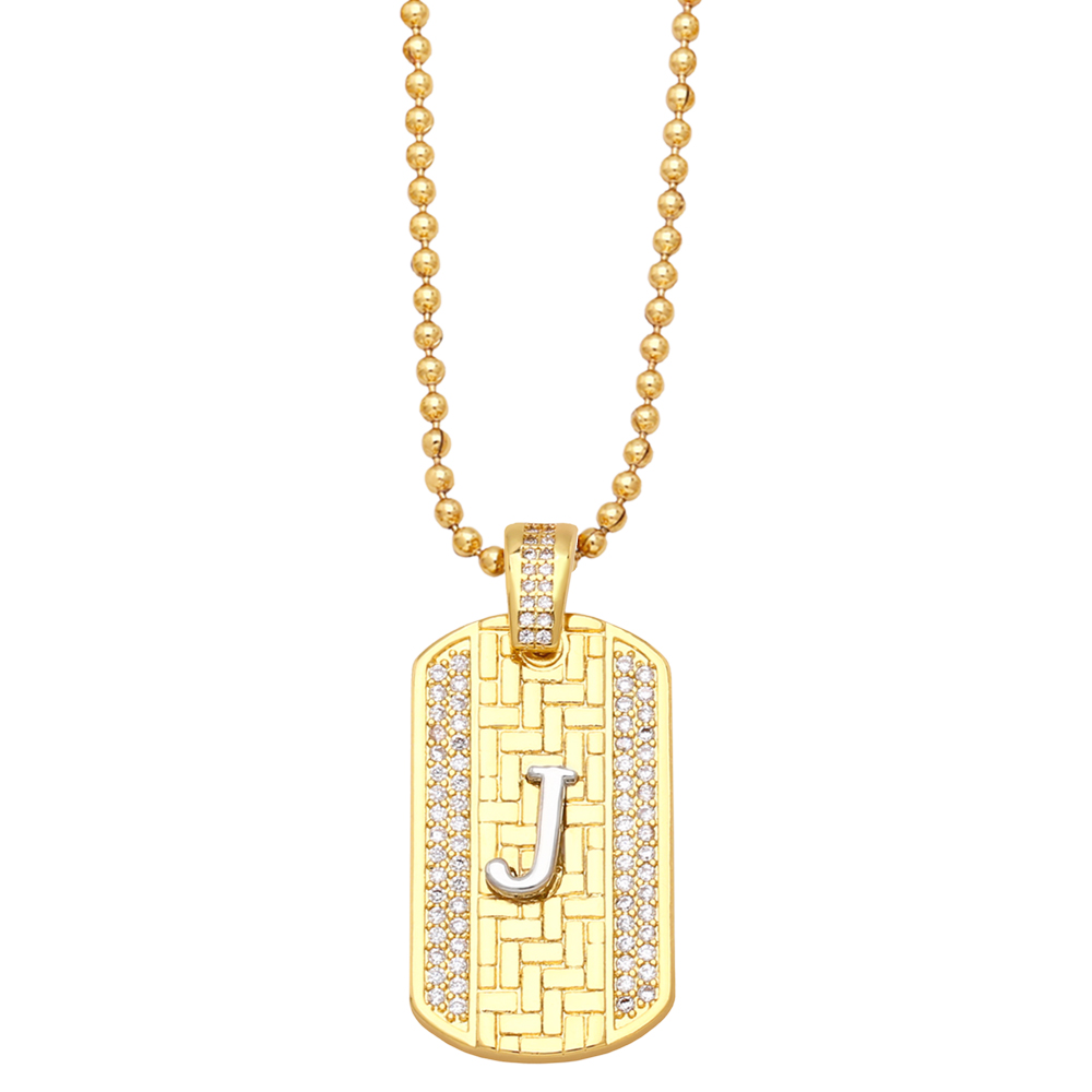 Fashion Letter Copper Gold Plated Zircon Pendant Necklace 1 Piece