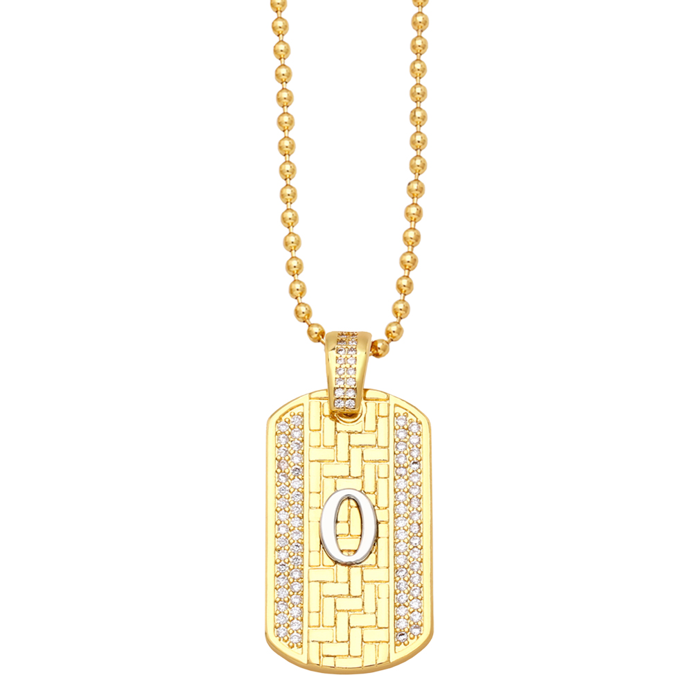 Fashion Letter Copper Gold Plated Zircon Pendant Necklace 1 Piece