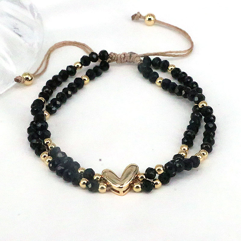 Bohemian Heart Shape Artificial Crystal Alloy Beaded Womenu0027S Bracelets 1 Piece