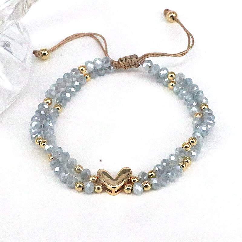 Bohemian Heart Shape Artificial Crystal Alloy Beaded Womenu0027S Bracelets 1 Piece