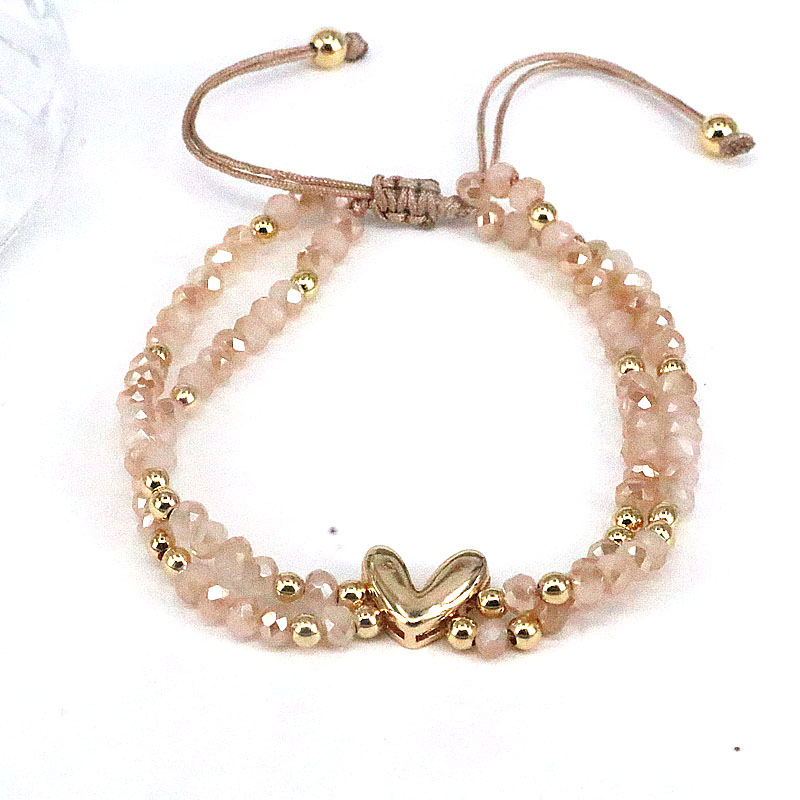 Bohemian Heart Shape Artificial Crystal Alloy Beaded Womenu0027S Bracelets 1 Piece