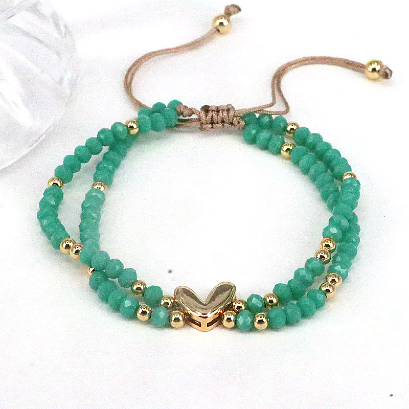 Bohemian Heart Shape Artificial Crystal Alloy Beaded Womenu0027S Bracelets 1 Piece