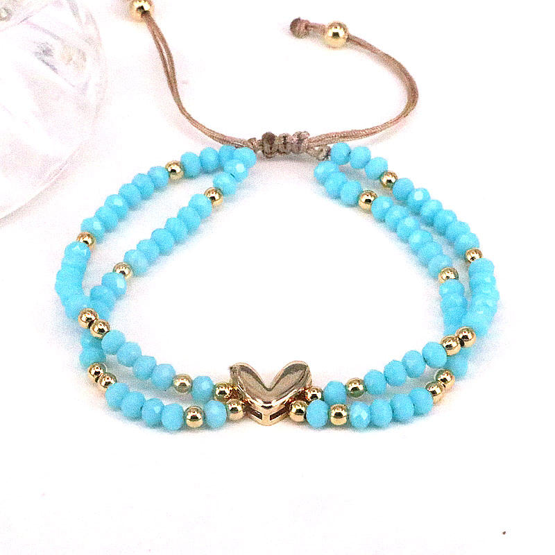 Bohemian Heart Shape Artificial Crystal Alloy Beaded Womenu0027S Bracelets 1 Piece