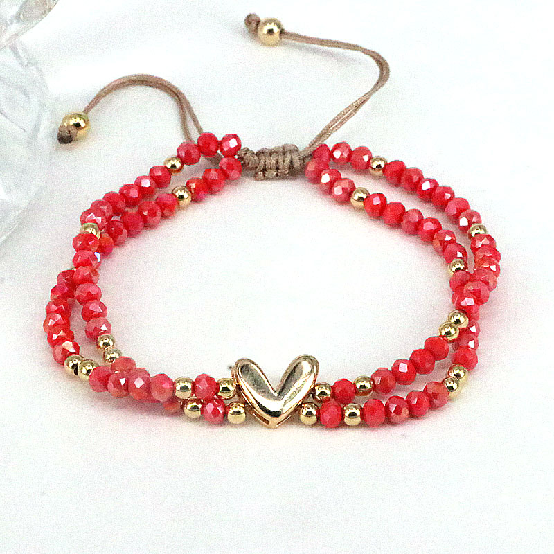 Bohemian Heart Shape Artificial Crystal Alloy Beaded Womenu0027S Bracelets 1 Piece