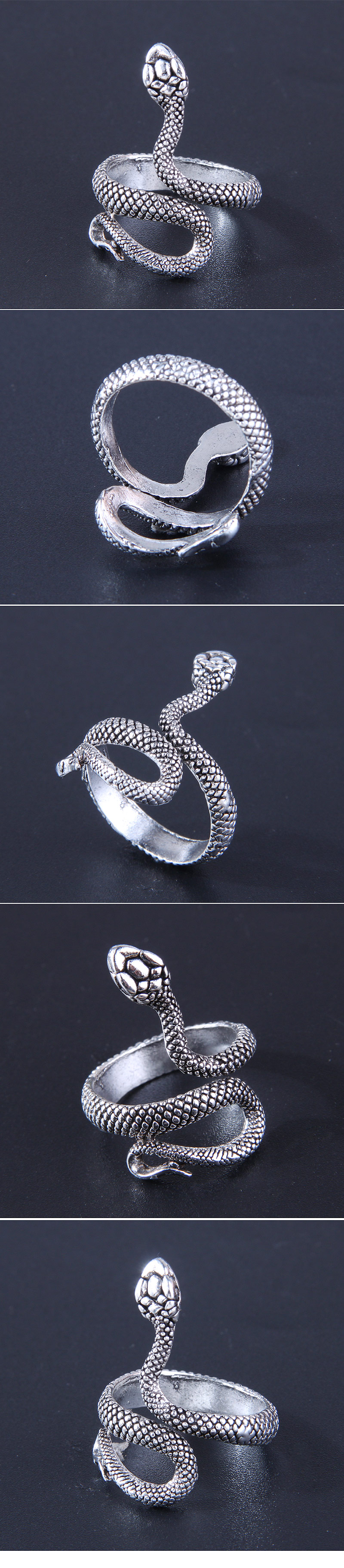 Retro Snake Alloy Irregular Menu0027S Open Ring 1 Piece