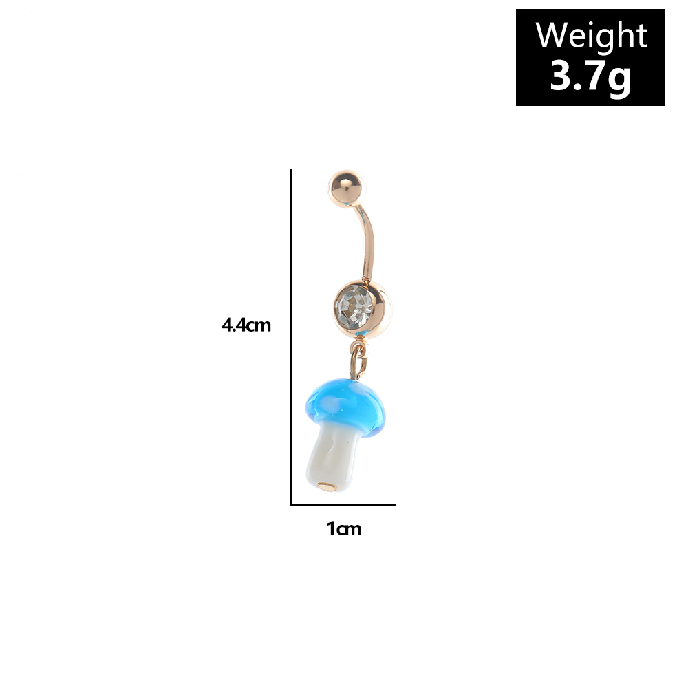 Fashion Mushroom Metal Plating Resin Belly Ring 1 Piece