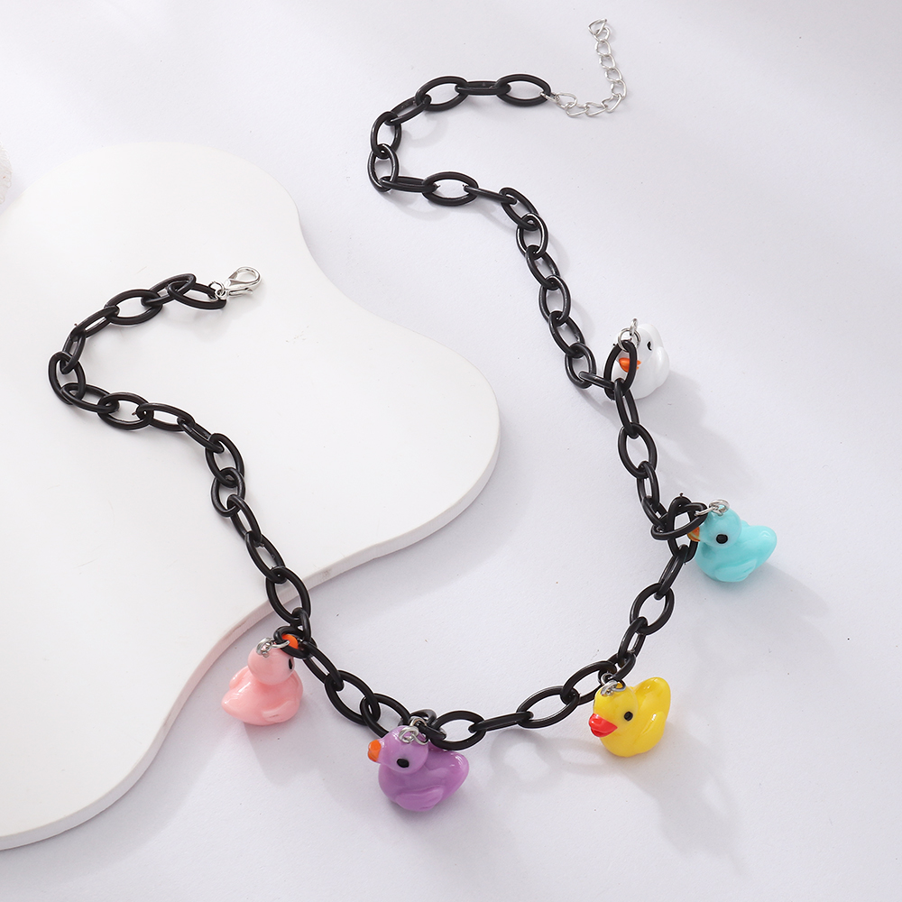 Cute Duck Resin Womenu0027S Necklace 1 Piece