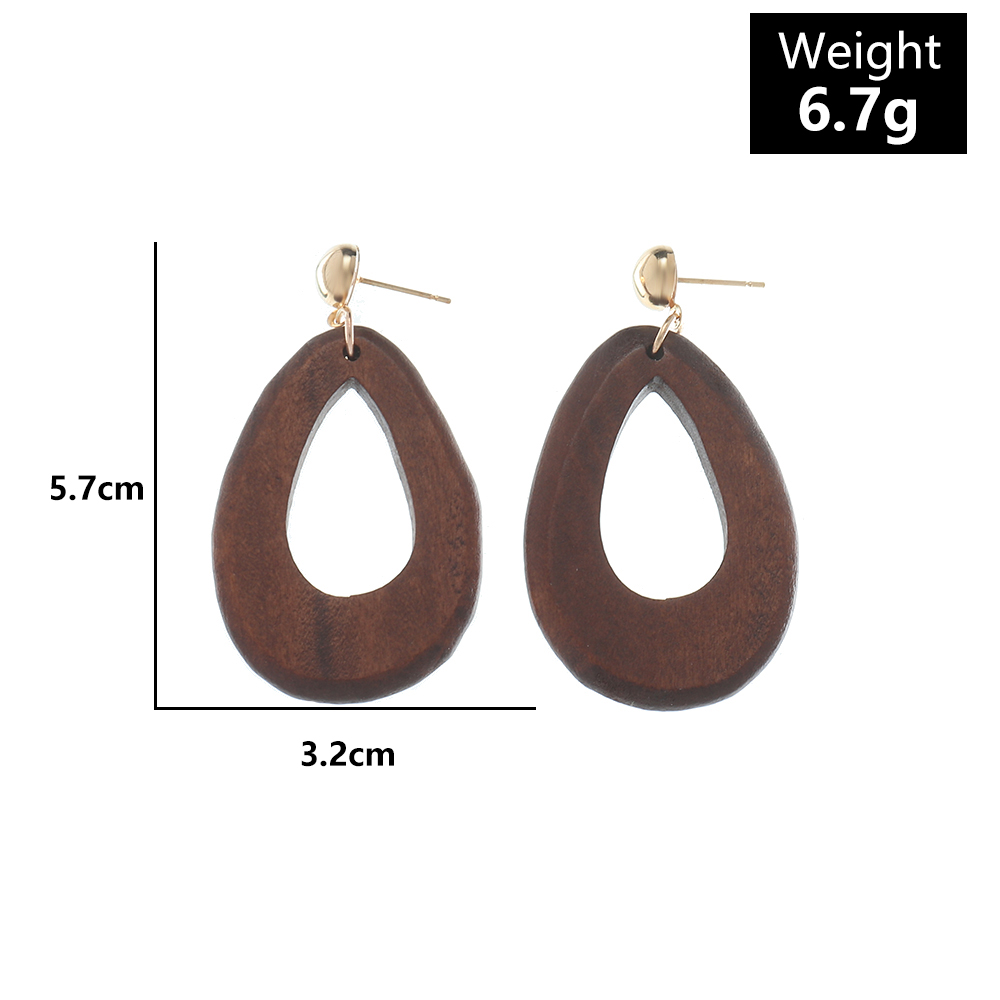 Retro Zebra Leopard Wood Womenu0027S Drop Earrings 1 Pair