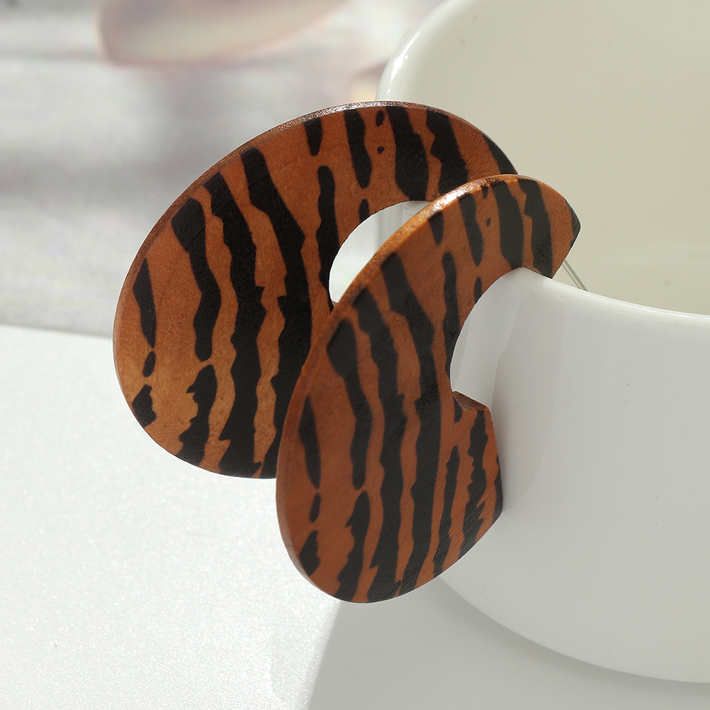 Retro Zebra Leopard Wood Womenu0027S Drop Earrings 1 Pair