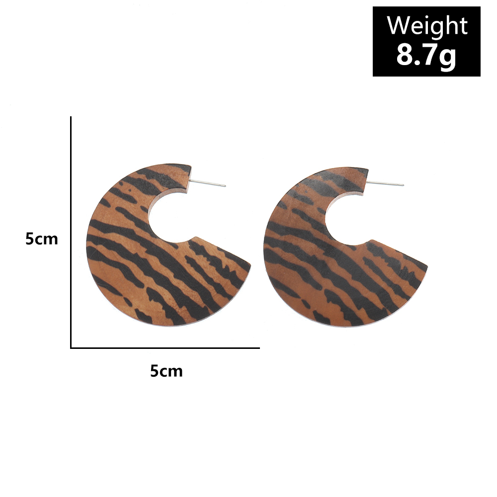 Retro Zebra Leopard Wood Womenu0027S Drop Earrings 1 Pair