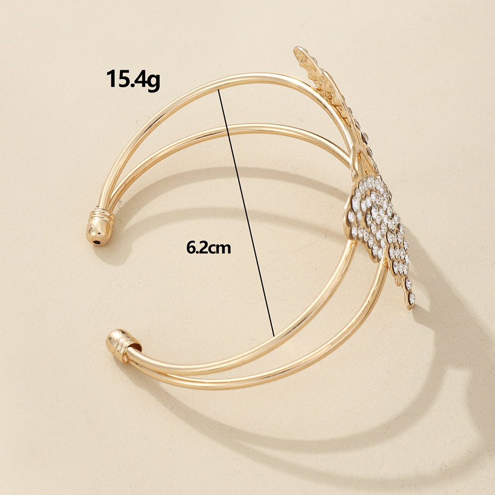 Sweet Butterfly Metal Plating Artificial Diamond Womenu0027S Bangle 1 Piece