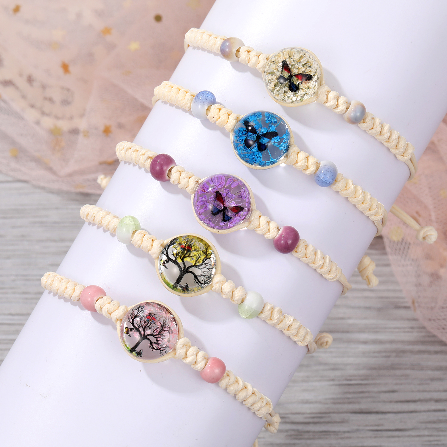 Fashion Animal Tree Butterfly Resin Handmade Bracelets 1 Piece