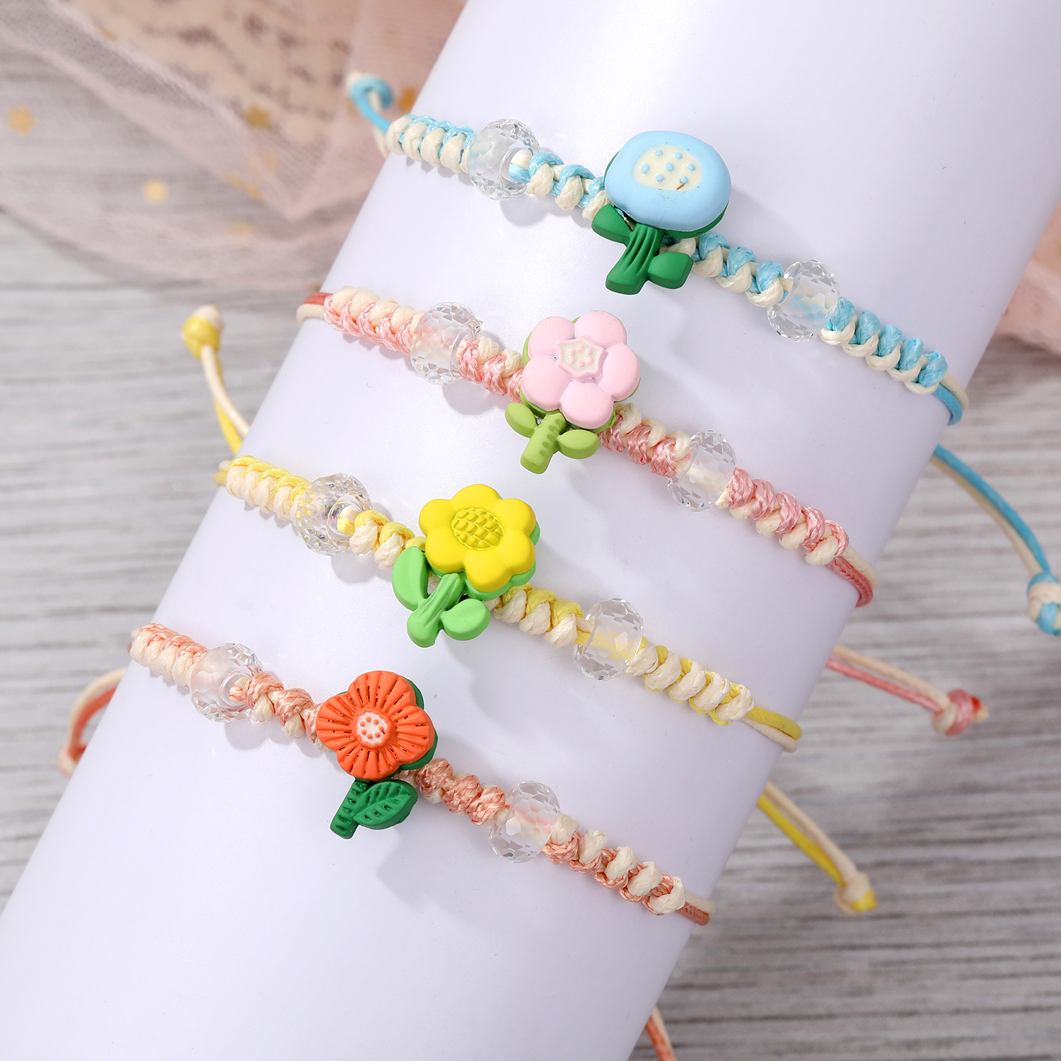 Cute Plant Flower Resin Handmade Womenu0027S Bracelets 1 Piece