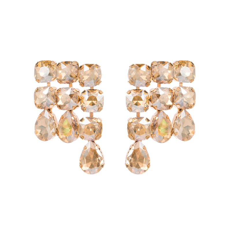 Elegant Geometric Alloy Inlay Rhinestones Womenu0027S Drop Earrings 1 Pair