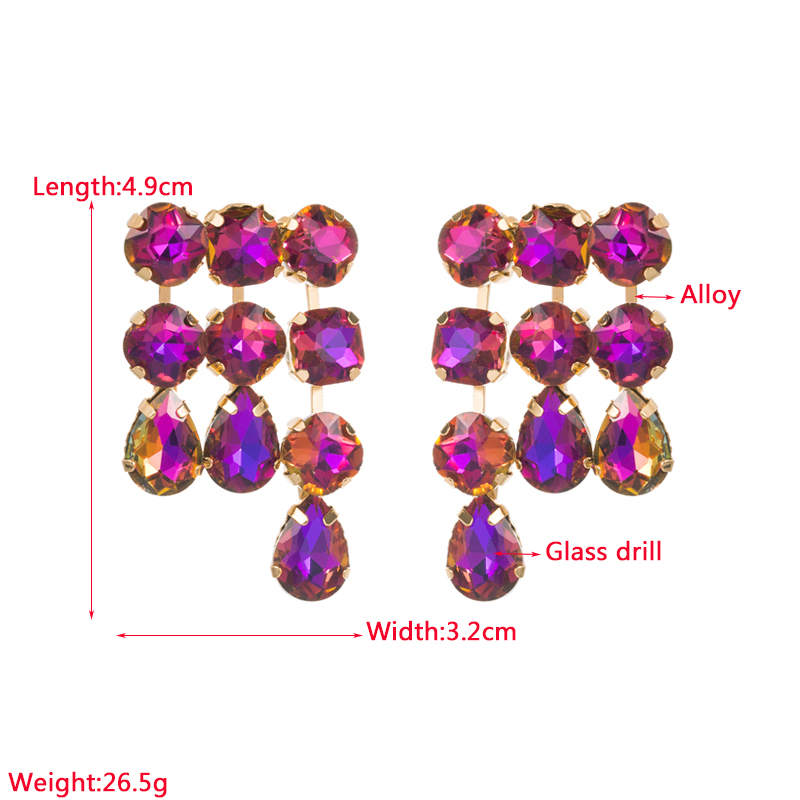 Elegant Geometric Alloy Inlay Rhinestones Womenu0027S Drop Earrings 1 Pair