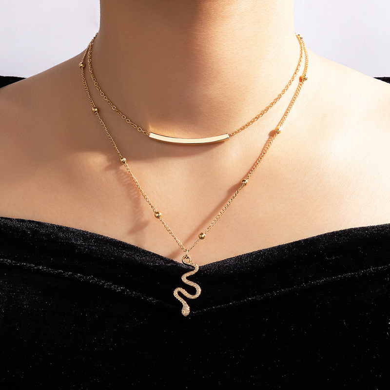 Simple Style Snake Alloy Womenu0027S Layered Necklaces 1 Piece