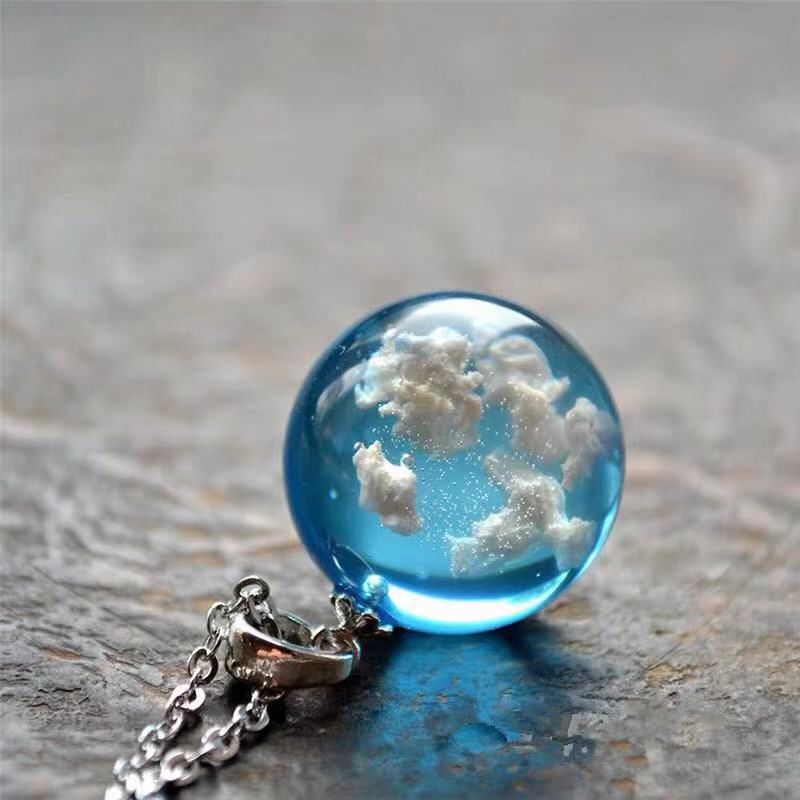 Simple Style Clouds Round Alloy Resin Three-dimensional Unisex Pendant Necklace 1 Piece