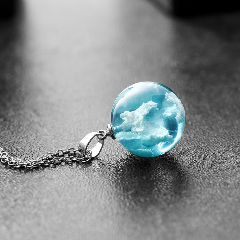 Simple Style Clouds Round Alloy Resin Three-dimensional Unisex Pendant Necklace 1 Piece