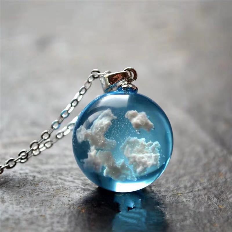 Simple Style Clouds Round Alloy Resin Three-dimensional Unisex Pendant Necklace 1 Piece