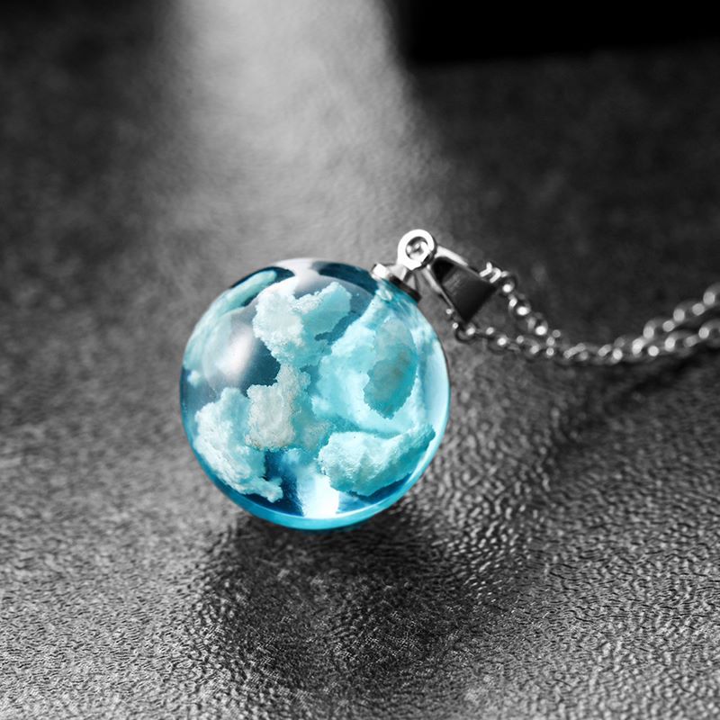 Simple Style Clouds Round Alloy Resin Three-dimensional Unisex Pendant Necklace 1 Piece
