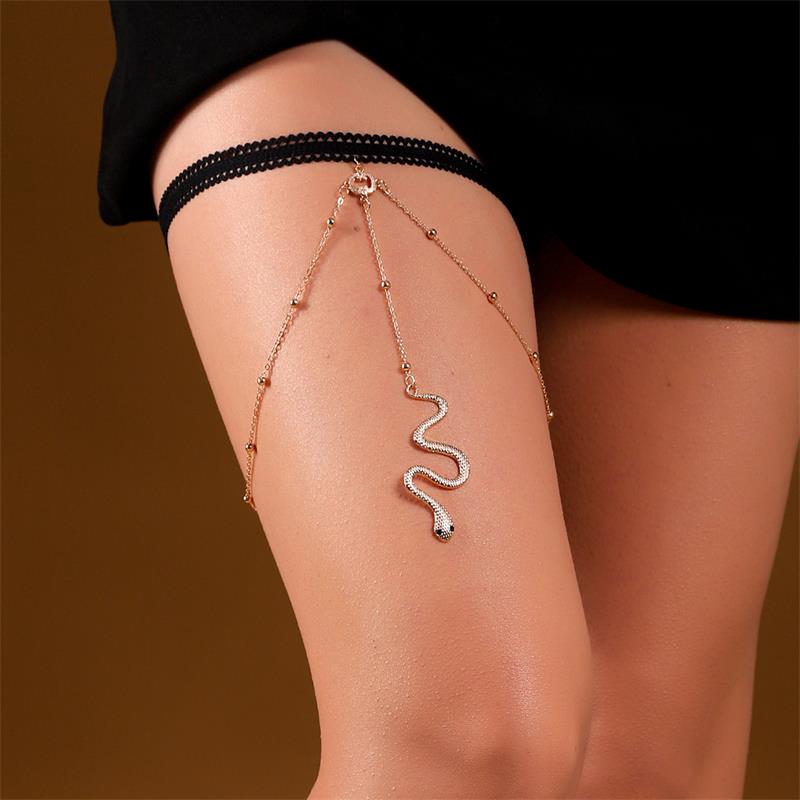 Hip-Hop Snake Spider Butterfly Alloy Tassel Rhinestones Womenu0027S Leg Chain 1 Piece