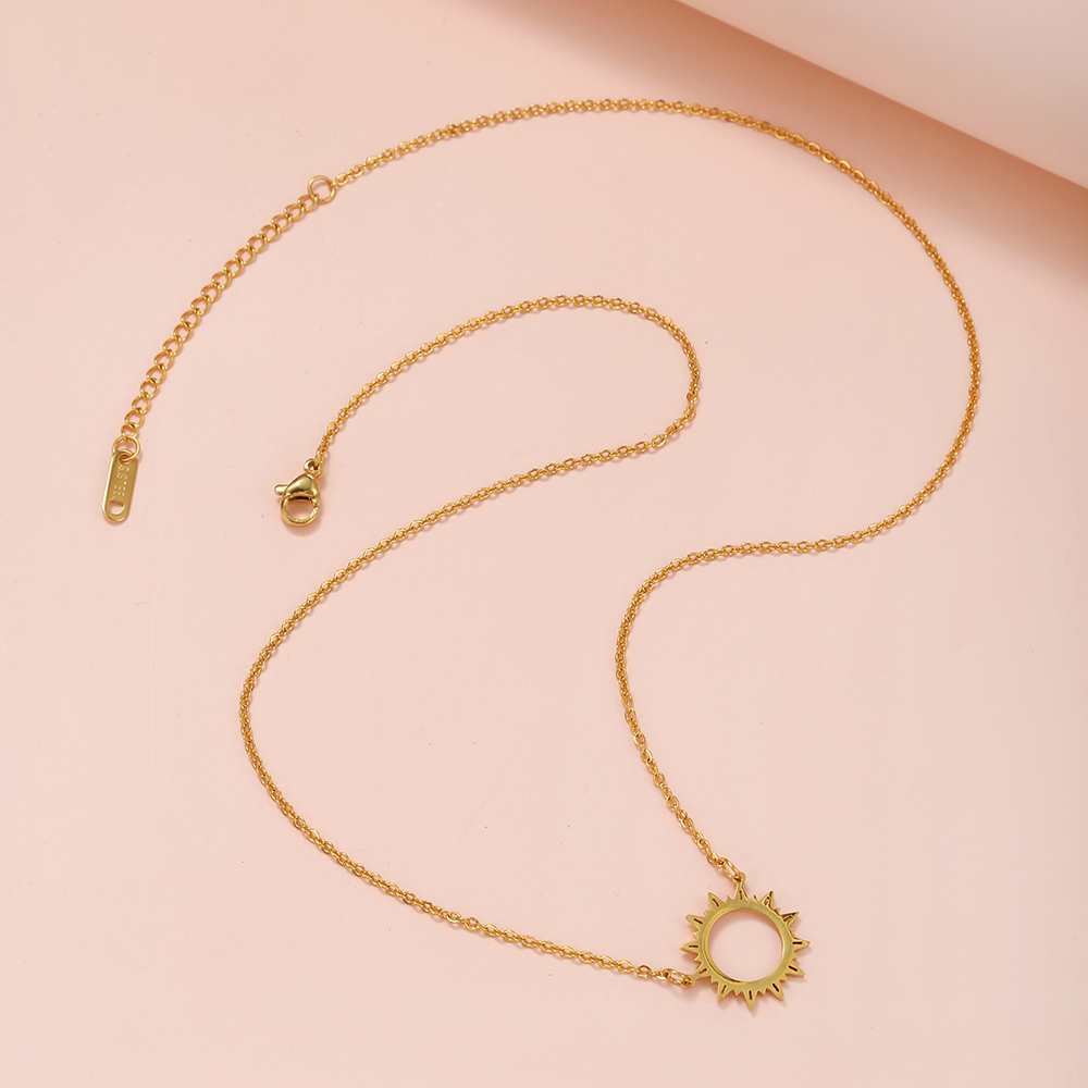 Simple Style Sun Steel Necklace 1 Piece