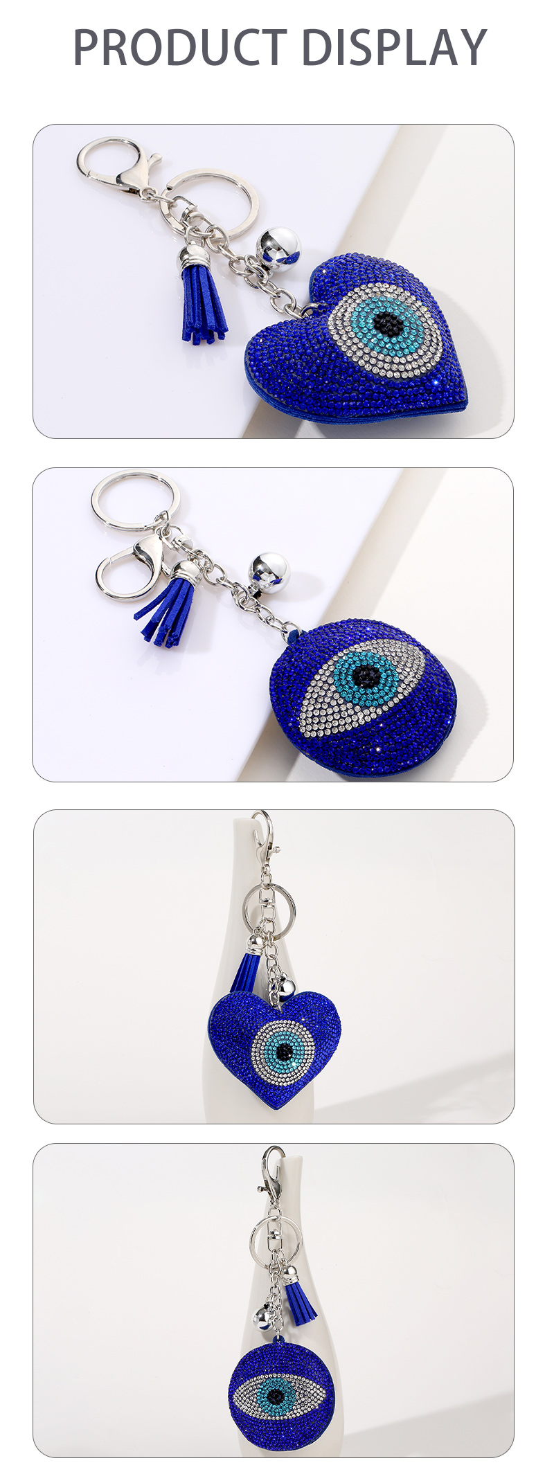 Fashion Devilu0027S Eye Alloy Plating Artificial Diamond Bag Pendant Keychain 1 Piece