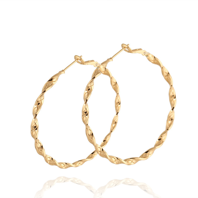 Exaggerated Round Alloy Plating Womenu0027S Hoop Earrings 1 Pair