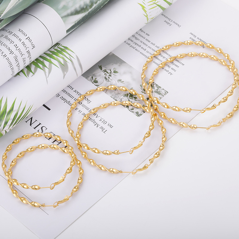 Exaggerated Round Alloy Plating Womenu0027S Hoop Earrings 1 Pair