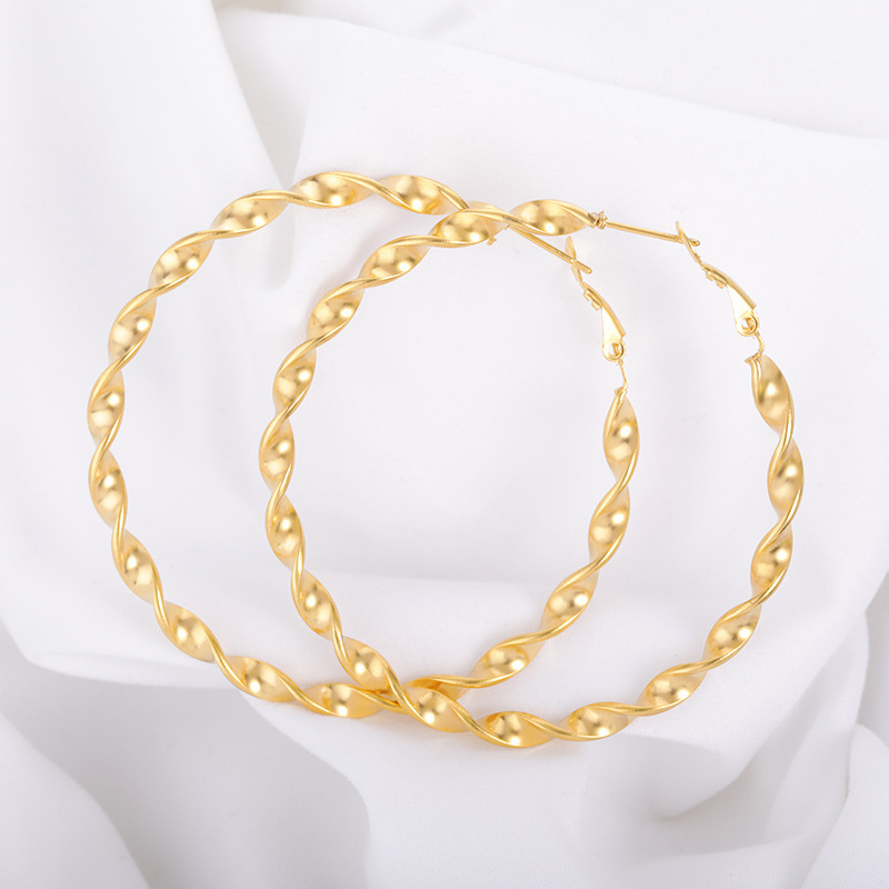 Exaggerated Round Alloy Plating Womenu0027S Hoop Earrings 1 Pair