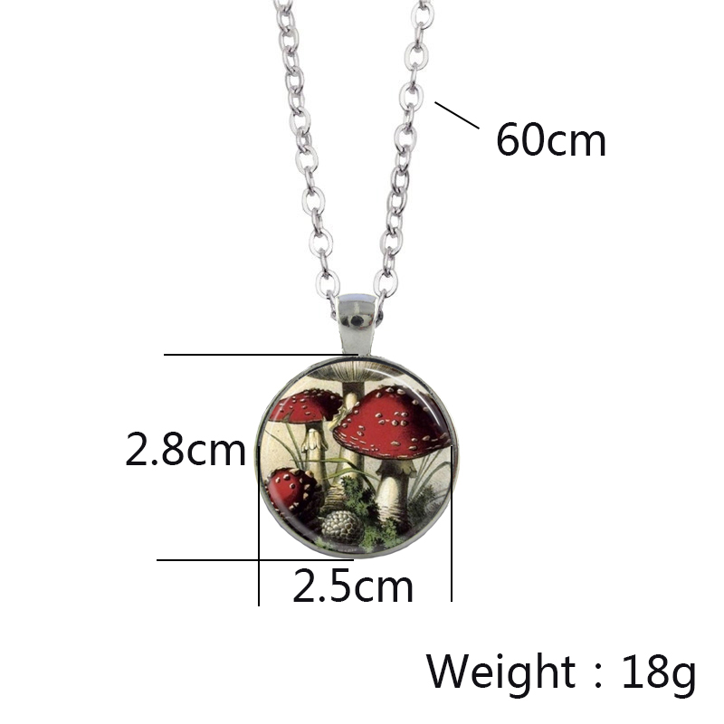 Retro Mushroom Alloy Inlay Glass Unisex Pendant Necklace 1 Piece