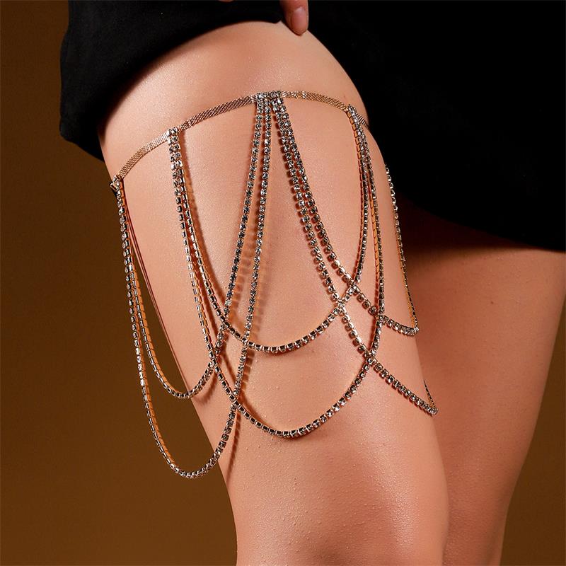 Simple Style Star Butterfly Alloy Inlay Rhinestones Womenu0027S Leg Chain Body Chain 1 Piece