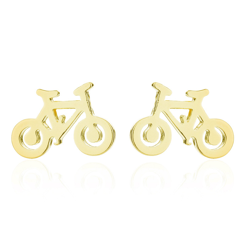 Fashion Bicycle Stainless Steel Plating Ear Studs 1 Pair