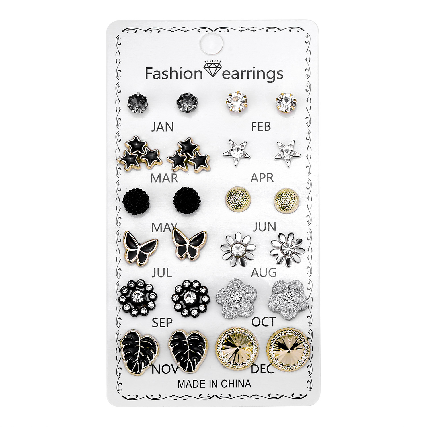 Fashion Round Flower Rhinestone Inlay Rhinestones Womenu0027S Ear Studs 1 Set