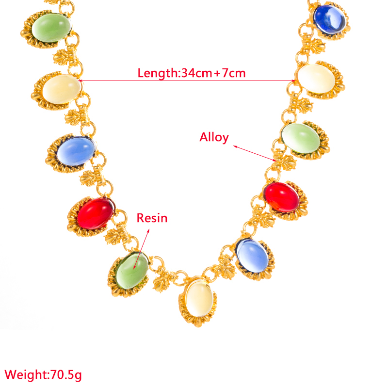 Fashion Water Droplets Alloy Inlay Resin Womenu0027S Choker 1 Piece