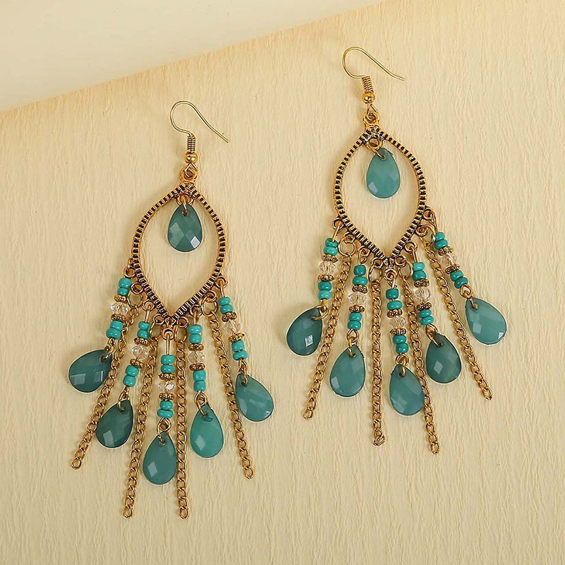 Retro Water Droplets Alloy Tassel Womenu0027S Drop Earrings 1 Pair