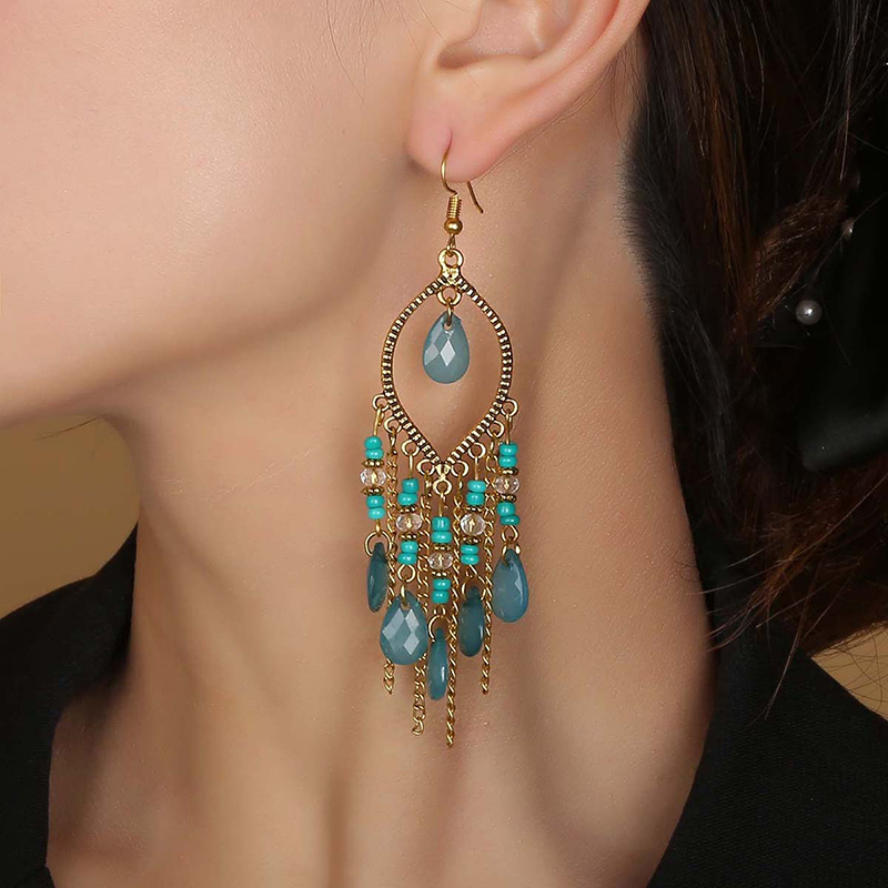 Retro Water Droplets Alloy Tassel Womenu0027S Drop Earrings 1 Pair