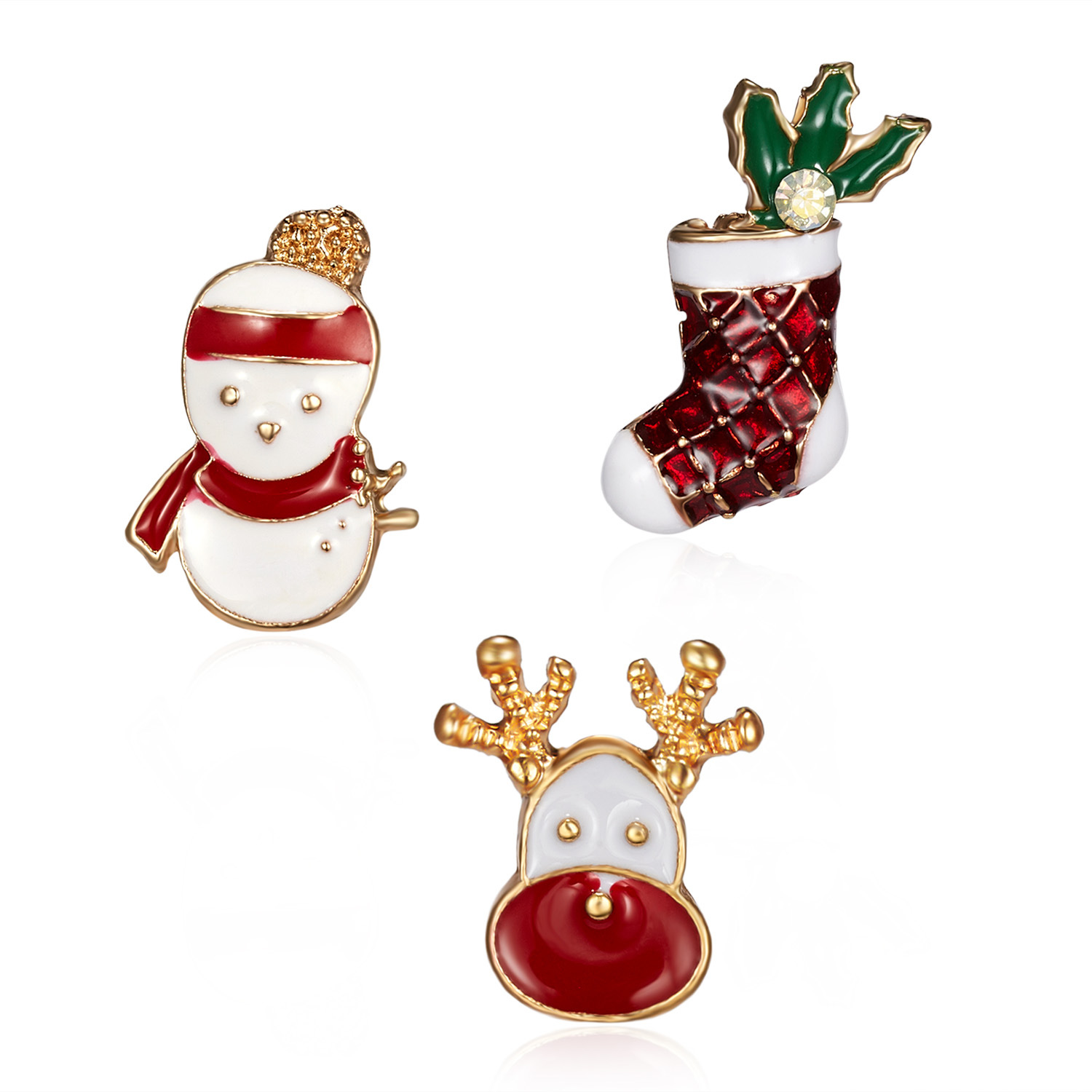 Simple Style Santa Claus Elk Alloy Plating Womenu0027S Ear Studs 1 Set