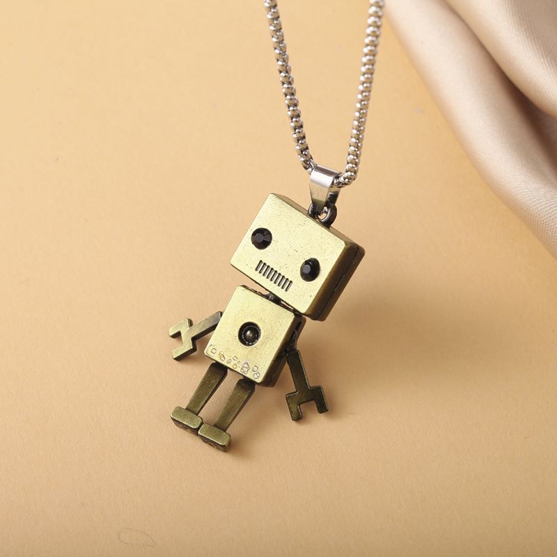 Hip-Hop Robot Titanium Steel Three-dimensional Pendant Necklace 1 Piece