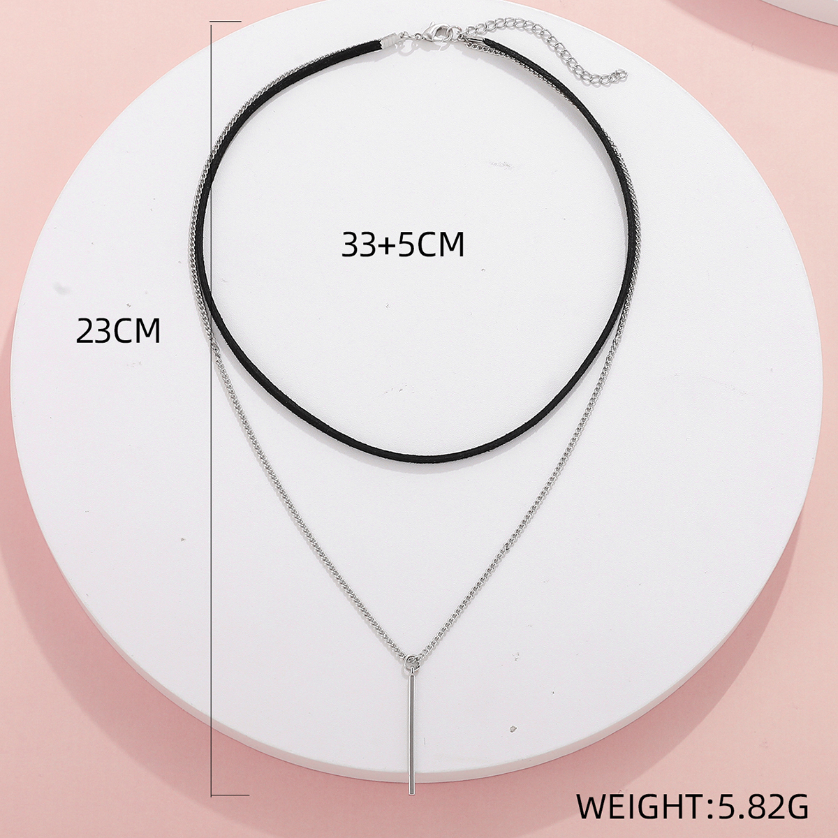 Basic Geometric Alloy Cotton Layered Womenu0027S Pendant Necklace 1 Piece