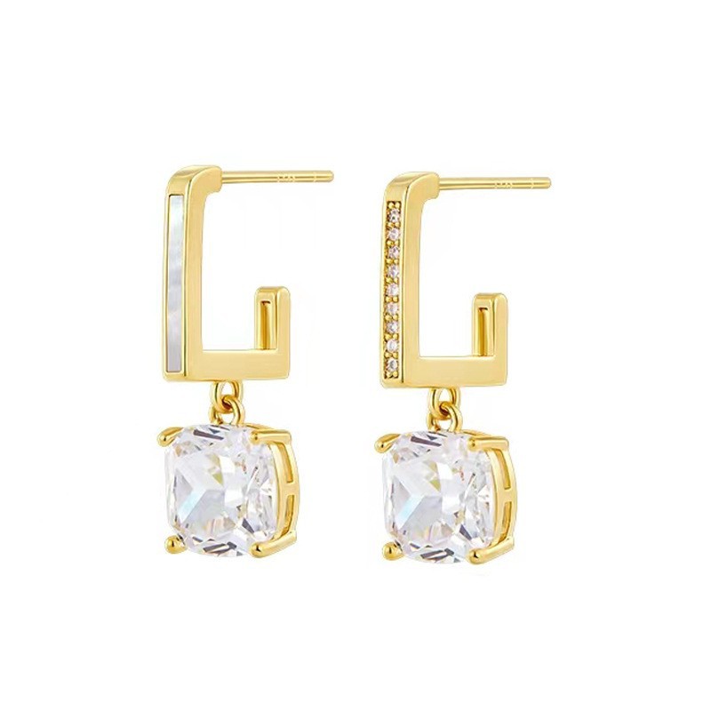 Fashion Square Alloy Inlay Rhinestones Womenu0027S Drop Earrings 1 Pair