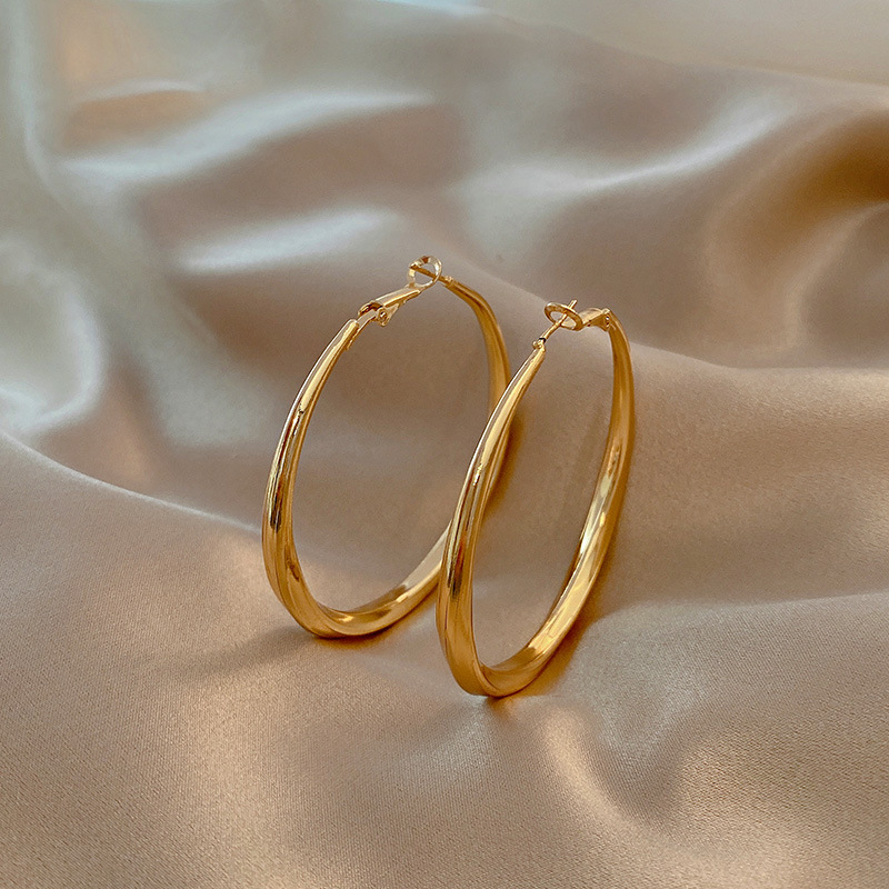 Simple Style Circle Copper Plating Hoop Earrings 1 Pair