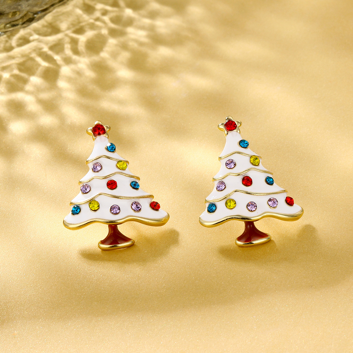 Cute Christmas Tree Santa Claus Snowflake Alloy Inlay Rhinestones Womenu0027S Ear Studs 1 Pair