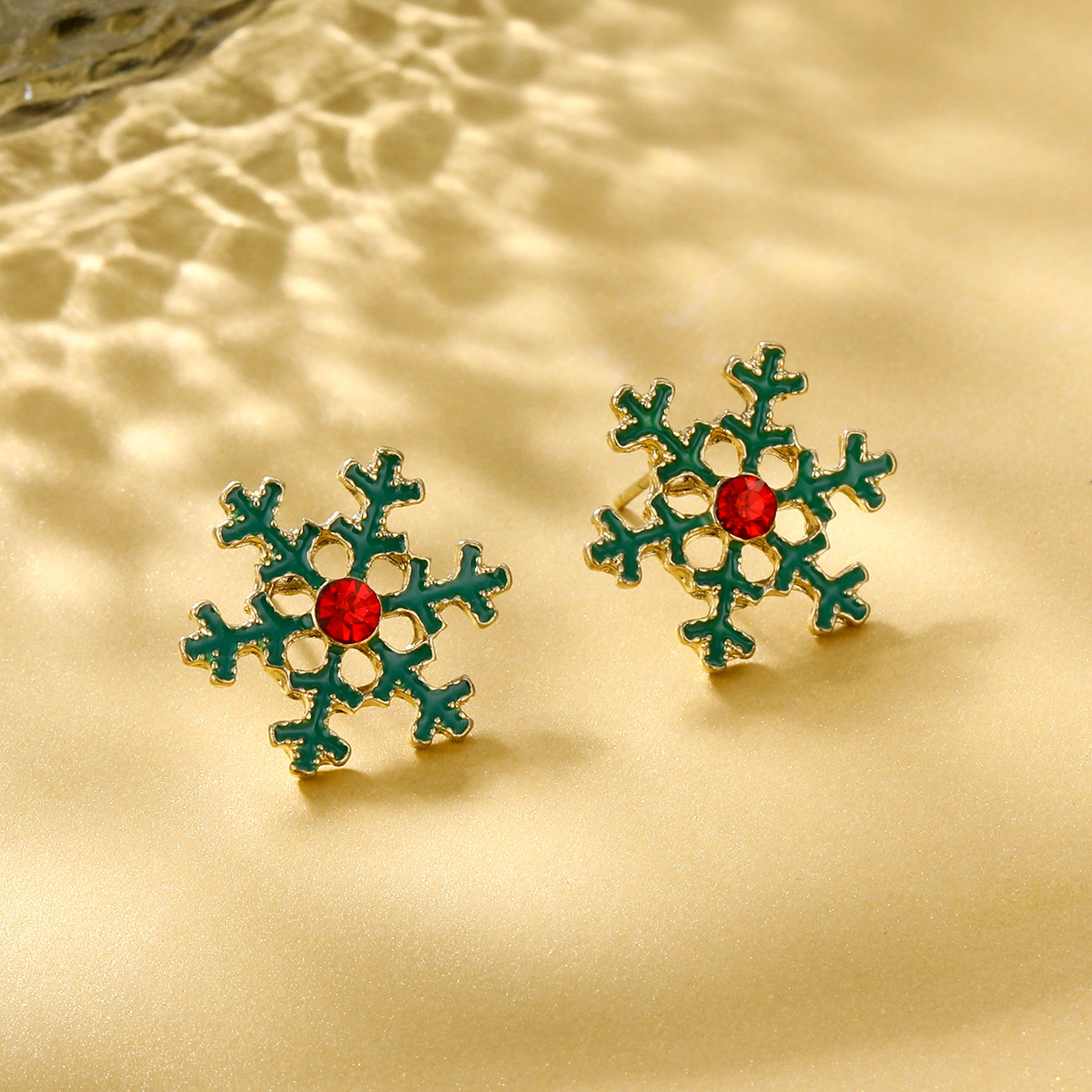 Cute Christmas Tree Santa Claus Snowflake Alloy Inlay Rhinestones Womenu0027S Ear Studs 1 Pair