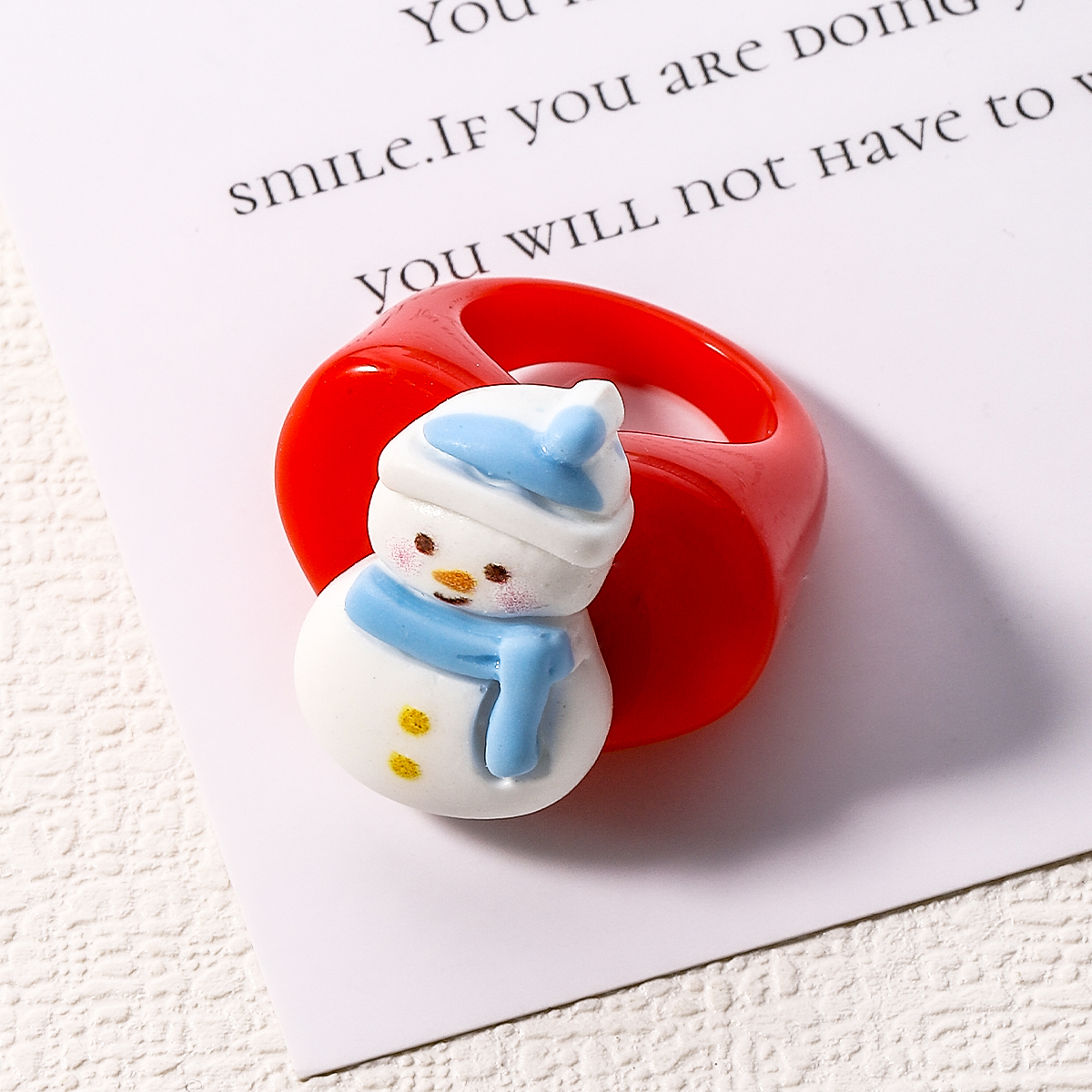 Cute Christmas Tree Santa Claus Arylic Resin Unisex Rings 1 Piece